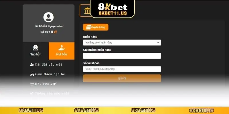 Rút tiền 8KBET Hướng dẫn quy trình rút tiền 8KBET từ A - Z