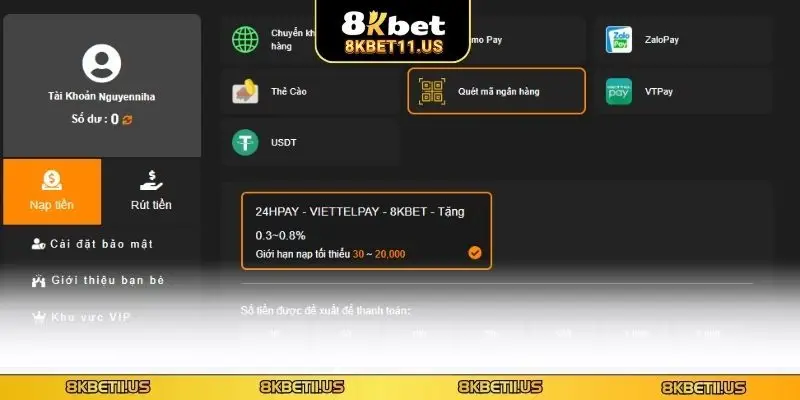 Quét QR tăng vốn cược nhanh gọn